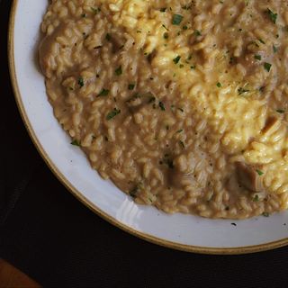 Risotto setas y salchicha