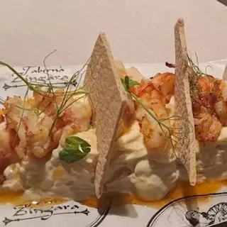 Ensaladilla de Gamba Blanca y Bugre Braseado