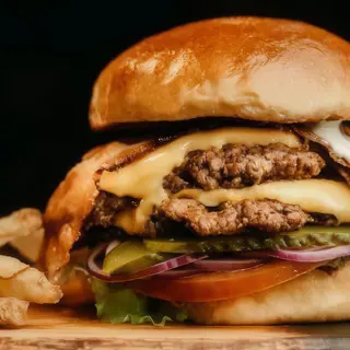 Hamburguesa vegana+ papas+refresco