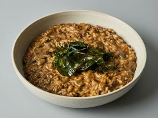 Risotto con ragout al vermut rosso