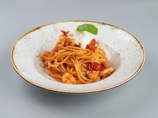Spaghettoni 'Nduja e Gamberi
