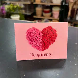 Tarjeta Te quiero  "Corazón Rosa"