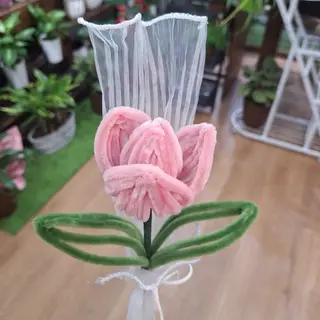 Tulipan Rosa hecho a mano