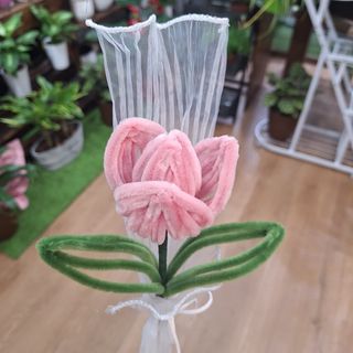 Tulipan Rosa hecho a mano
