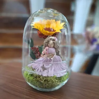 Terrarium Girasol Preservado "Muñequita"