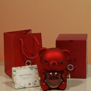 Oso Rosa Preservada y Colgante