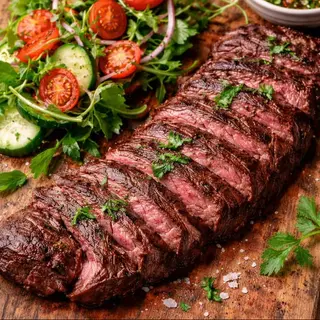 Entraña a la parrilla con chimichurri