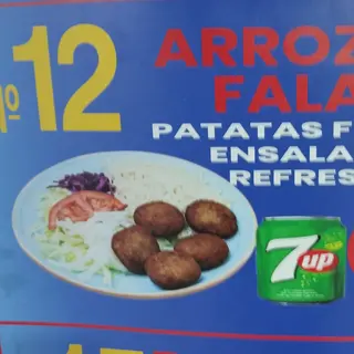 Menu Arroz con falafel