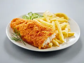 Bacalao Frito y papas fritas