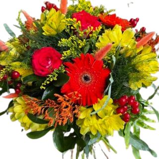 RAMO DE FLOR ROJO Y AMARILLO