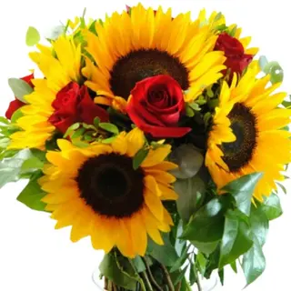 RAMO DE ROSAS Y GIRASOLES
