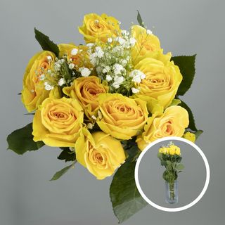 BOUQUET DE ROSAS CON PANICULATA