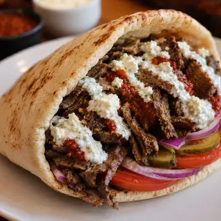 Pita de ternera especiada