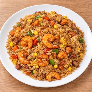 Arroz Especial (Chino-Venezolano) con gambas, pollo y cerdo