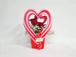 Bolso con 2 Rosas Rojas
