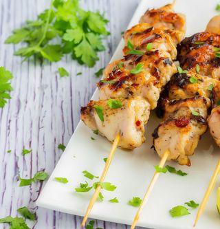 8.Chicken Kebabs With Peanut Sauce