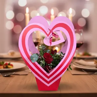 Corazón rosa roja