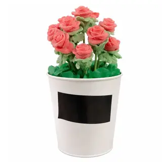 Maceta con Pizarra y Rosas Sant Jordi