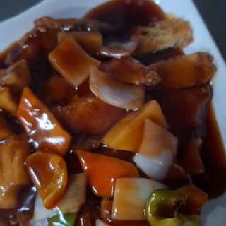 128.Pescados Frito Con Salsa Agridulce