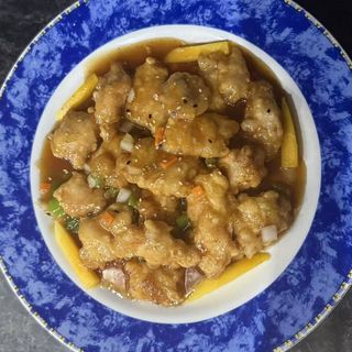 304. Lomo De Cerdo Agridulce Con Mango