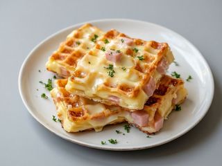 Sandwich de gofre jamón y queso 