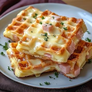 Sandwich de gofre jamón y queso 