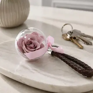 Llavero rosa preservada