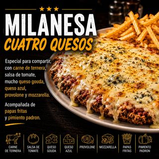 Milanesa Cuatro quesos