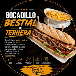 BOCADILLO BESTIAL TERNERA