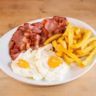 Beicon, Huevos Fritos (2 Uds.) Y Patatas