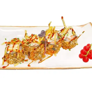 137.Tempura salmon,queso con patatas 8u