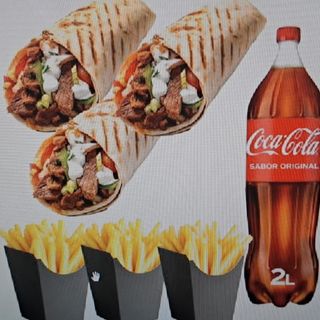 3 durums+3 patata+Coca Cola 2L