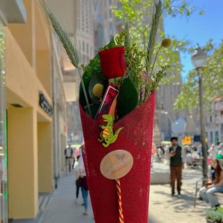 Rosa clásica de Sant Jordi de tela con Punto de Libro