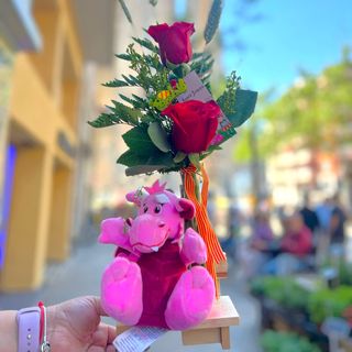 Dragón de peluche figura 2 Rosas de Sant Jordi