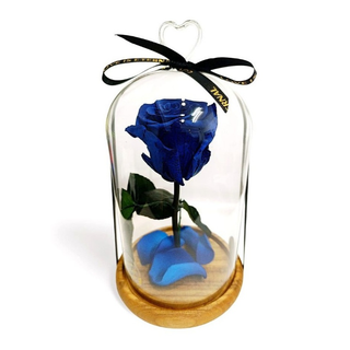 Cúpula de cristal con Rosa Eterna Azul