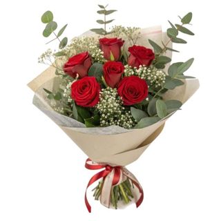 Ramo de 6 rosas rojas