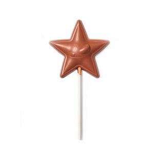 Piruleta de estrella de chocolate con leche