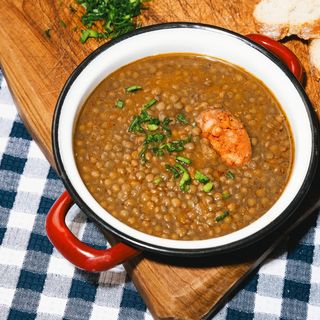 Lentejas con chorizo y verduras