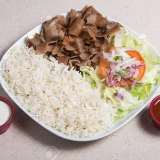 Plato Kebap Con Carne De Pollo Y Arroz