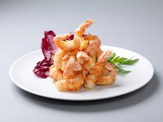 Colitas de gamba en tempura con soja-limón