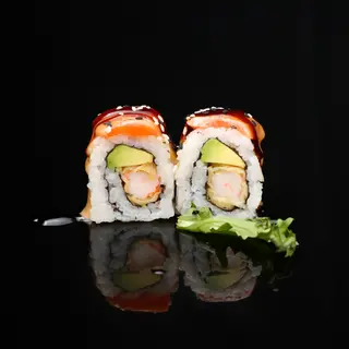 u133. Uramaki lantostino salmon blanbeado (8 Uds.)