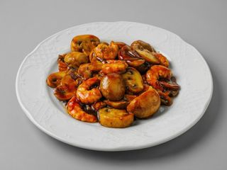 Gambas Con Champiñones