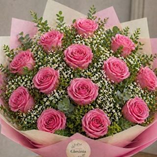Ramo de rosas rosas "L"