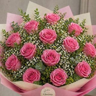 Ramo de rosas rosas "M"