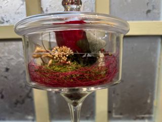 Copa con rosa liofilizada