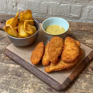 Fingers De Pollo Crujientes Con Patatas Fritas