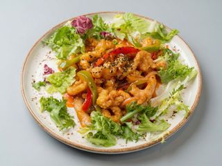 (33)Pollo estilo tailandés agridulce 