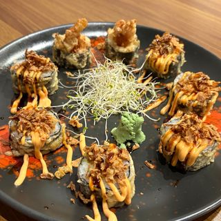 (1a) Rollo cangrejo blanda en tempura