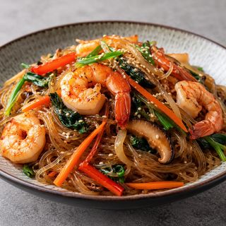 Japchae con Langostinos