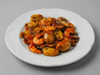 Gambas Con Champiñón
